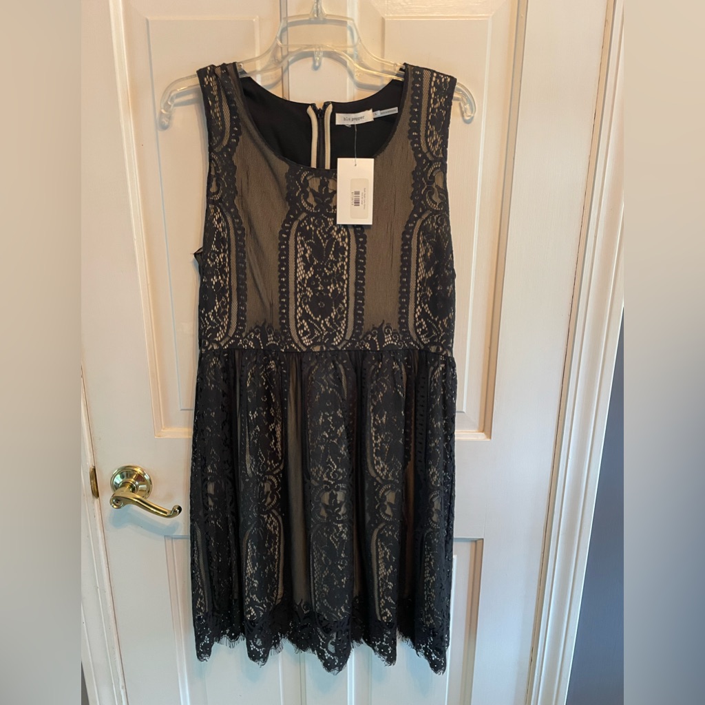 Brand New With Tags Black Lace Dress Size Large Retails 56